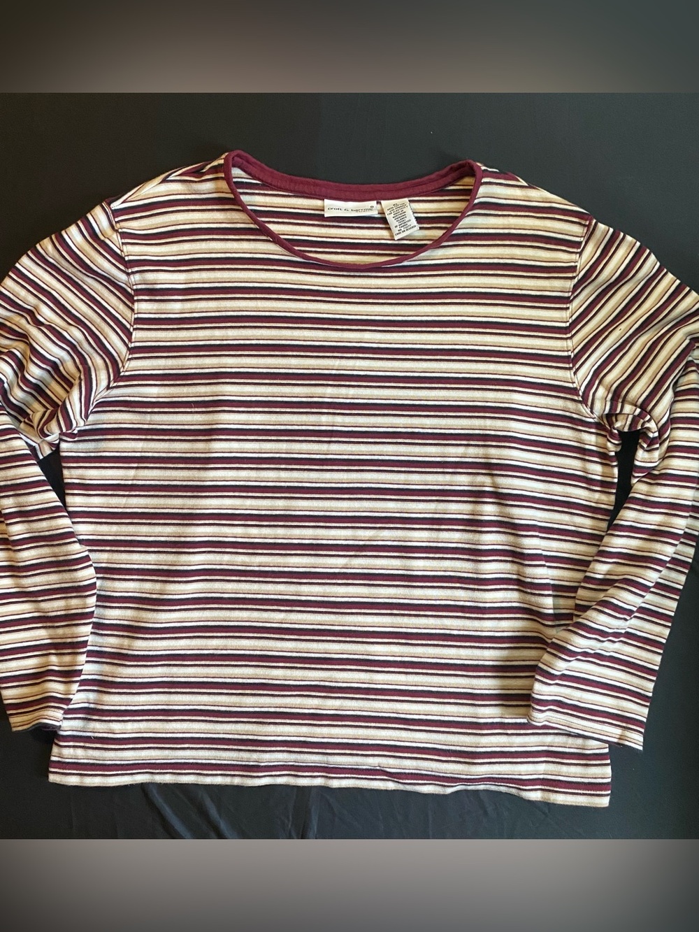 90s croft & barrow Striped Crewneck Top
